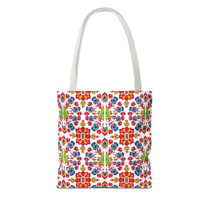 Tote Bag, (AOP), Libra, Zodiac v5, Flower Pattern
