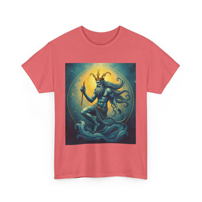 Unisex Heavy Cotton T-Shirt, Aquarius God 1, Zodiac Design