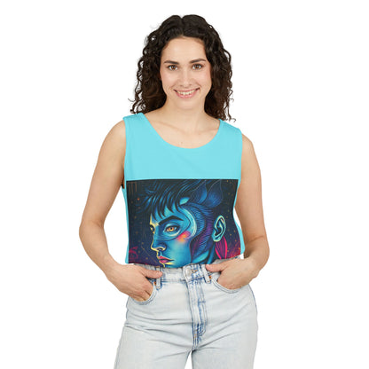 Unisex Garment-Dyed, Tank Top, Pisces Design, Pop Art v1, 100% US cotton