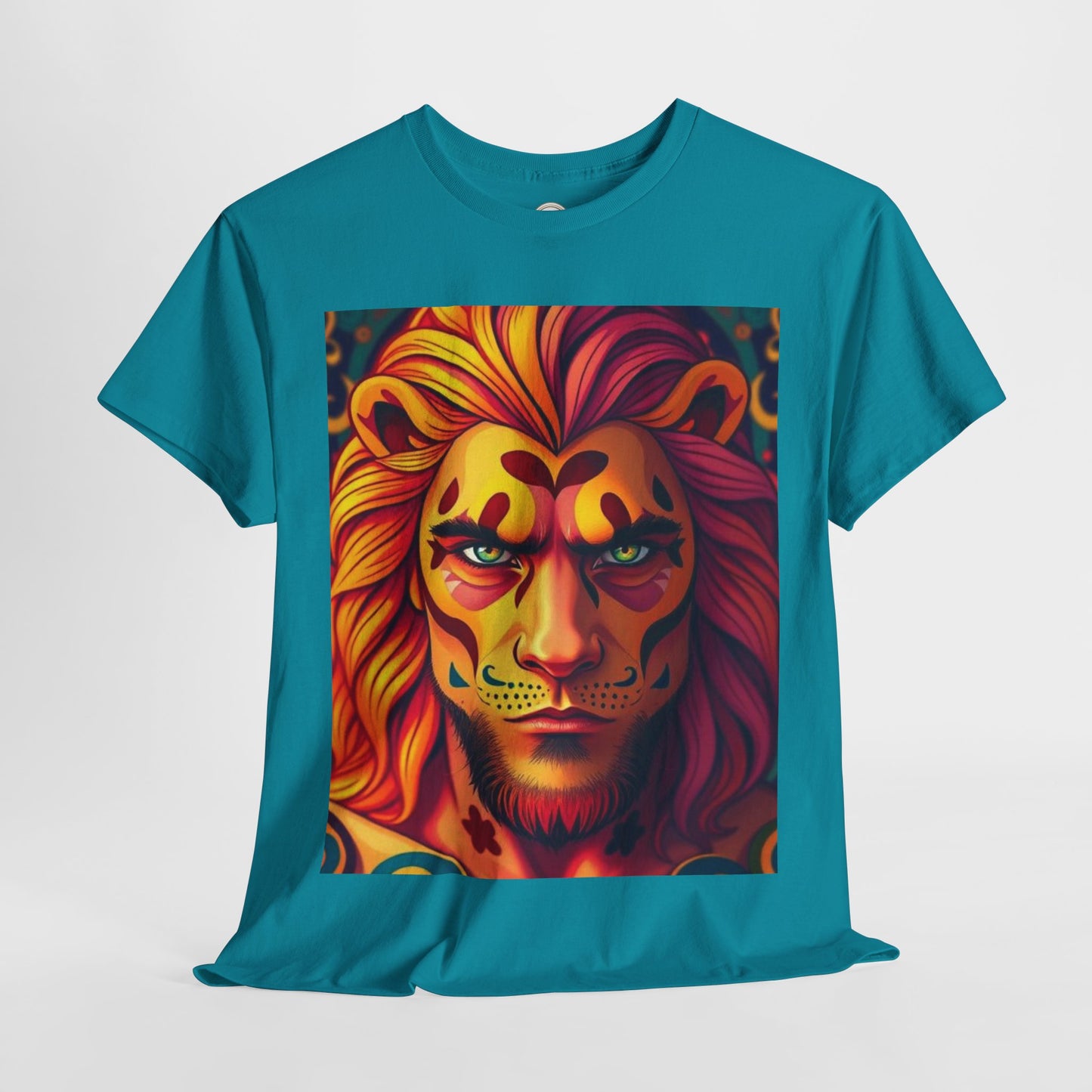 Unisex Heavy Cotton T-Shirt, Leo, Zodiac v2, Sexy Art