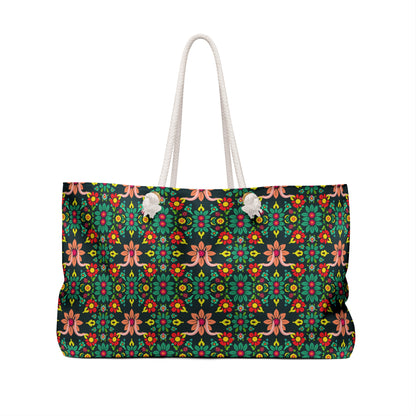 Weekender Bag, Aquarius, Zodiac v4, Flower Pattern