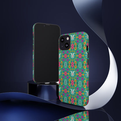 Tough Cases, Aquarius, Zodiac v4, Flower Pattern
