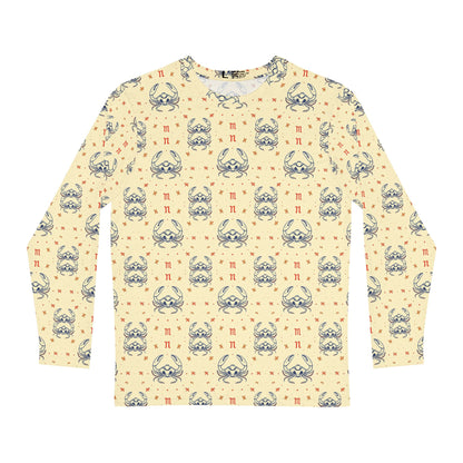 Men's Long Sleeve Shirt, (AOP), Cancer, Zodiac, Pattern