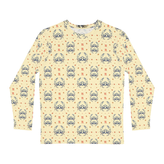 Men's Long Sleeve Shirt, (AOP), Cancer, Zodiac, Pattern