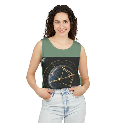 Unisex Garment-Dyed, Tank Top, Sagittarius Design, Planet Symbol, 100% US cotton