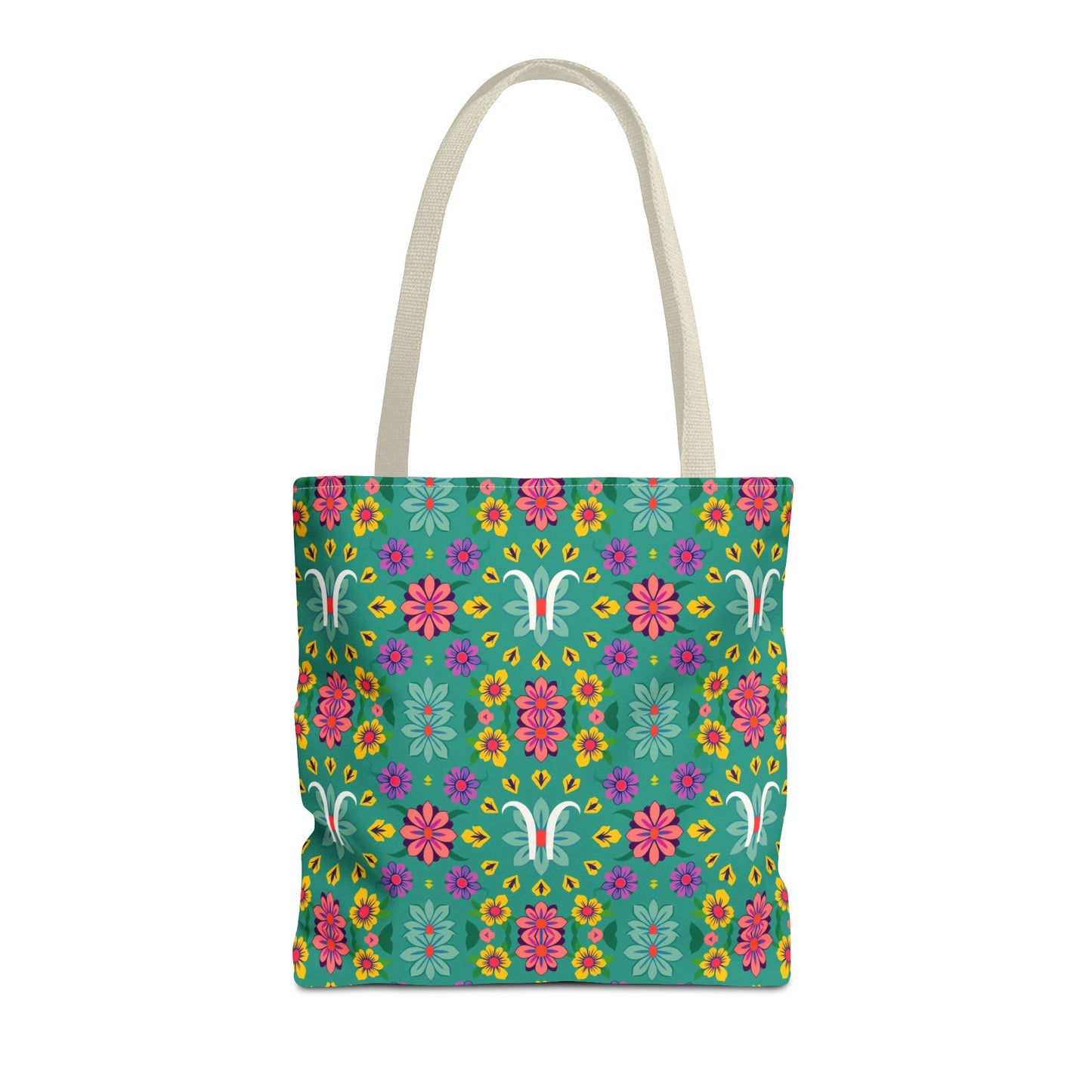 Tote Bag, (AOP), Aquarius, Zodiac v2, Flower Pattern