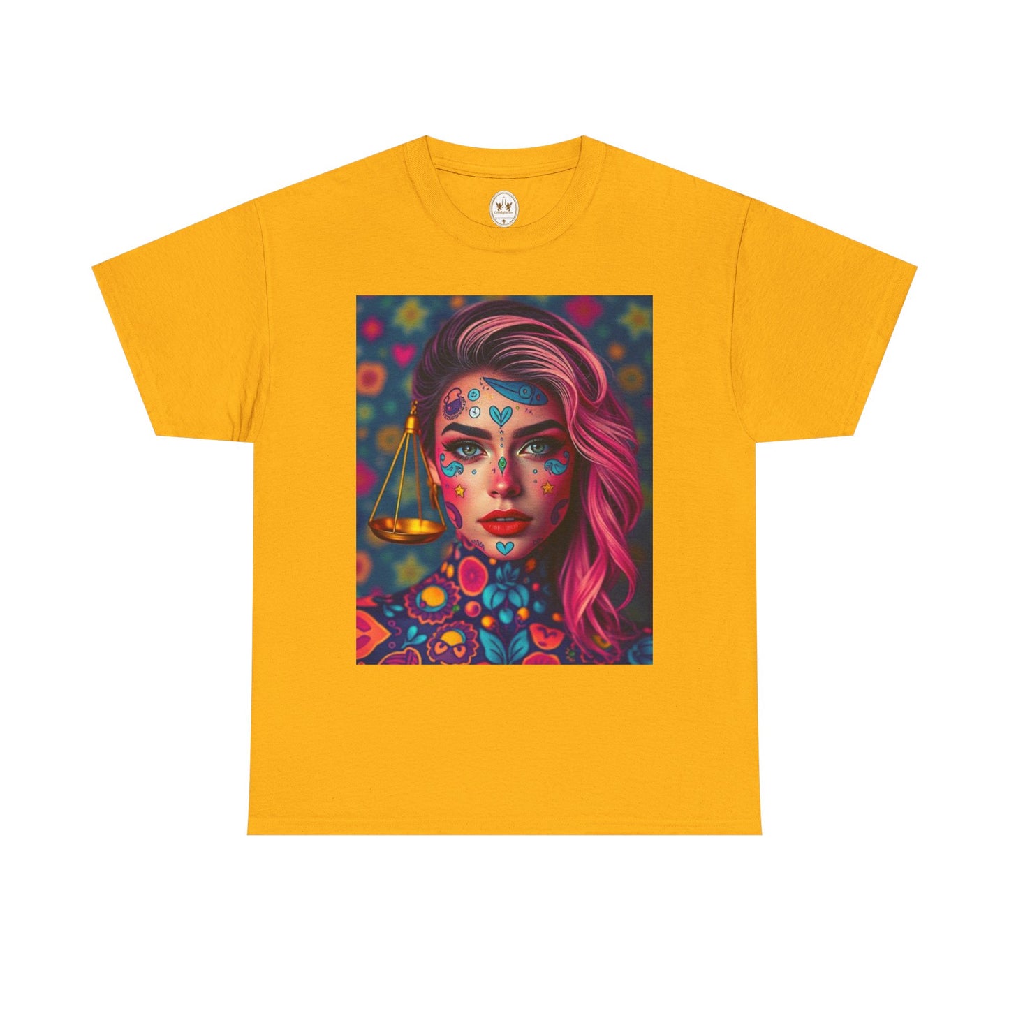 Unisex Heavy Cotton T-Shirt, Libra, Zodiac v2, Sexy Art