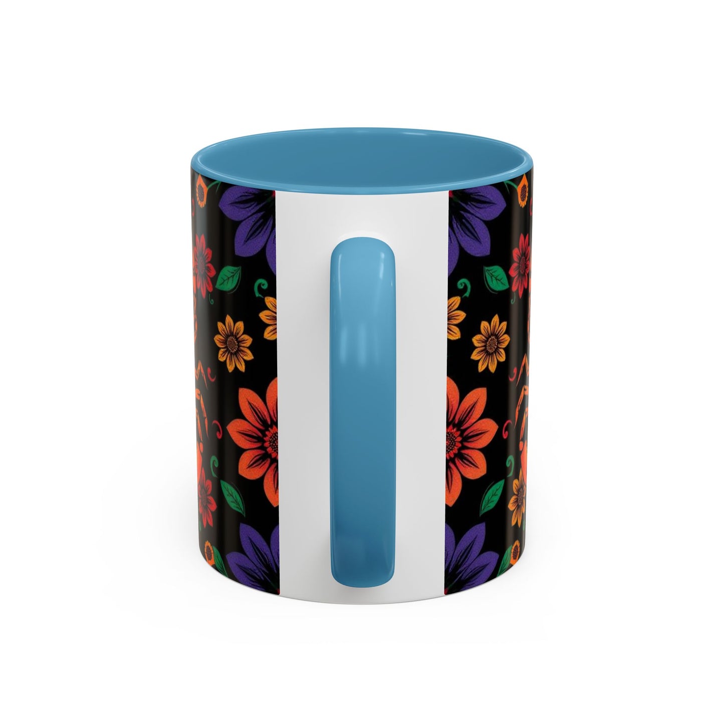 Accent Coffee Mug, Scorpio, Zodiac. Flower Pattern, (11, 15oz)
