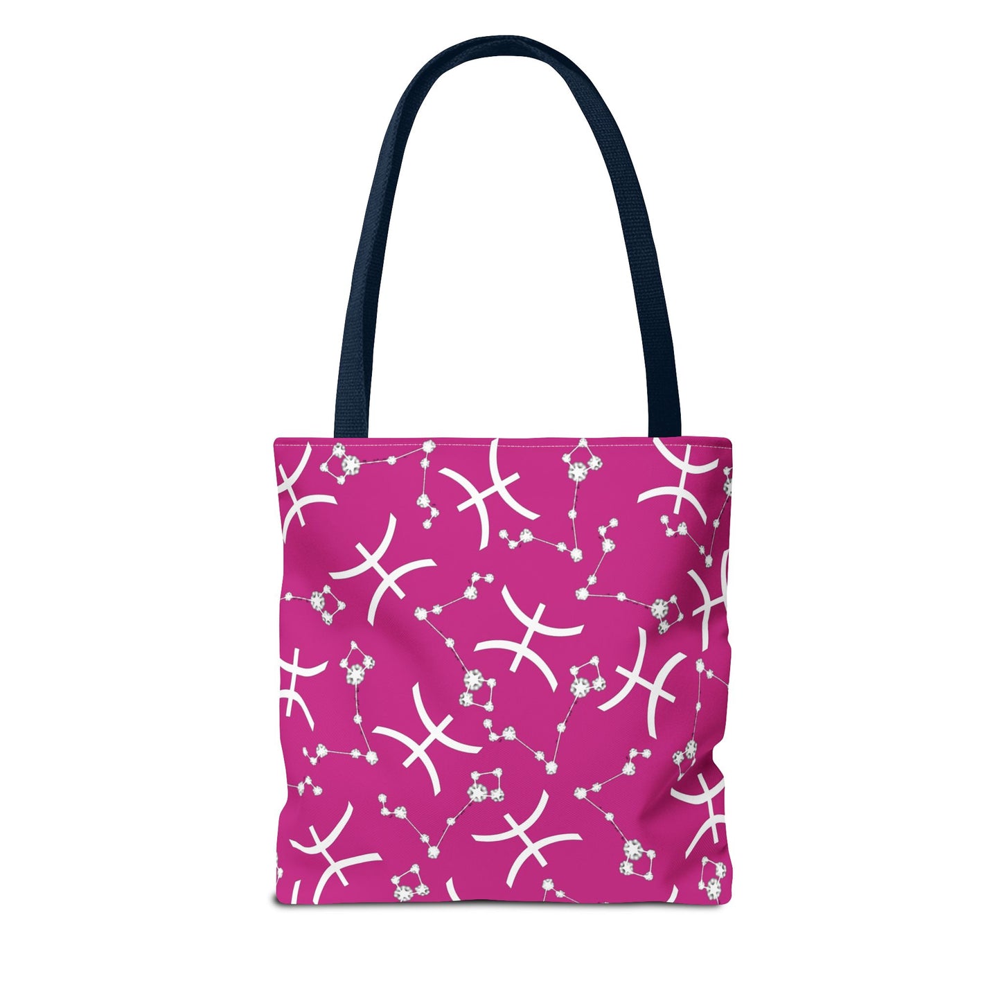 Tote Bag, Pisces Zodiac Sign, AOP, (Pink, White)