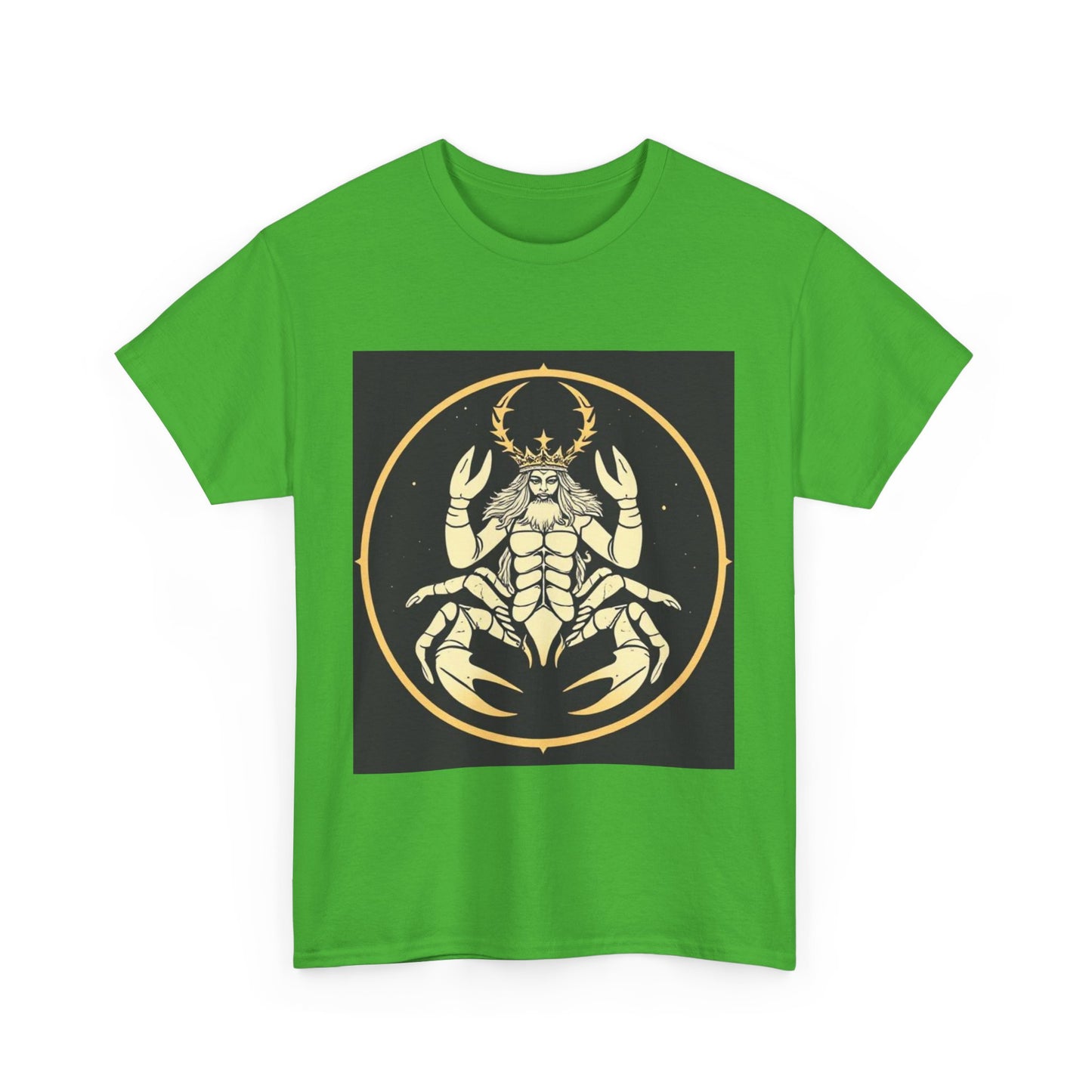 Unisex Heavy Cotton T-Shirt, Scorpio King, Print Art, Zodiac Design