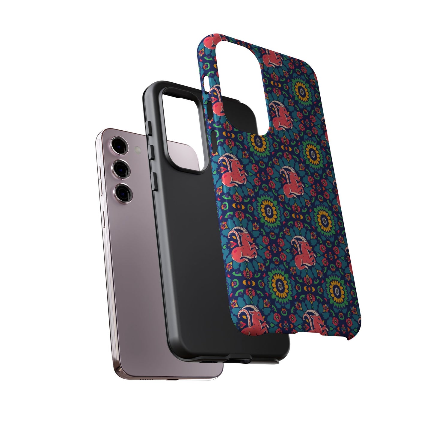 Tough Cases, Capricorn, Zodiac v1, Flower Pattern
