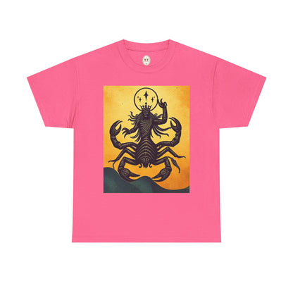 Unisex Heavy Cotton T-Shirt, Scorpion King, Print Art v1, Scorpio Zodiac Design