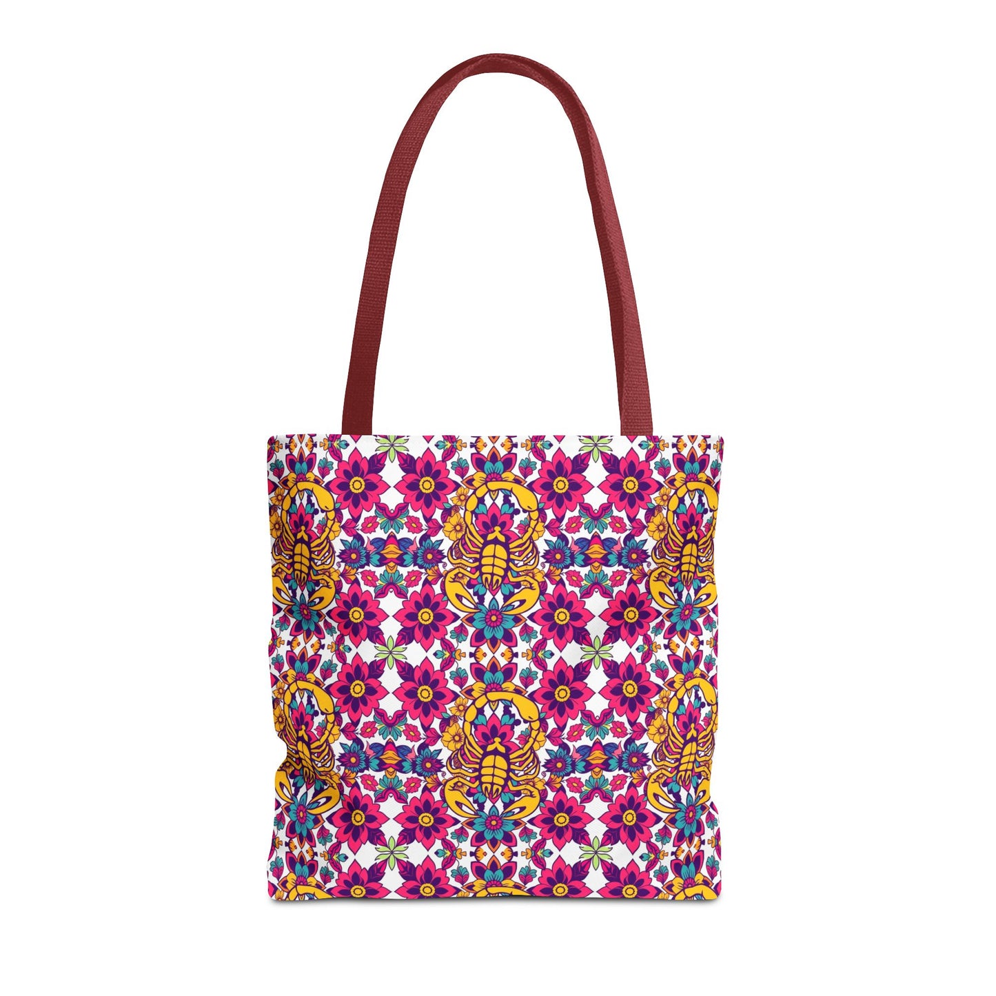 Tote Bag (AOP), Scorpio, Zodiac v1, Flower Pattern