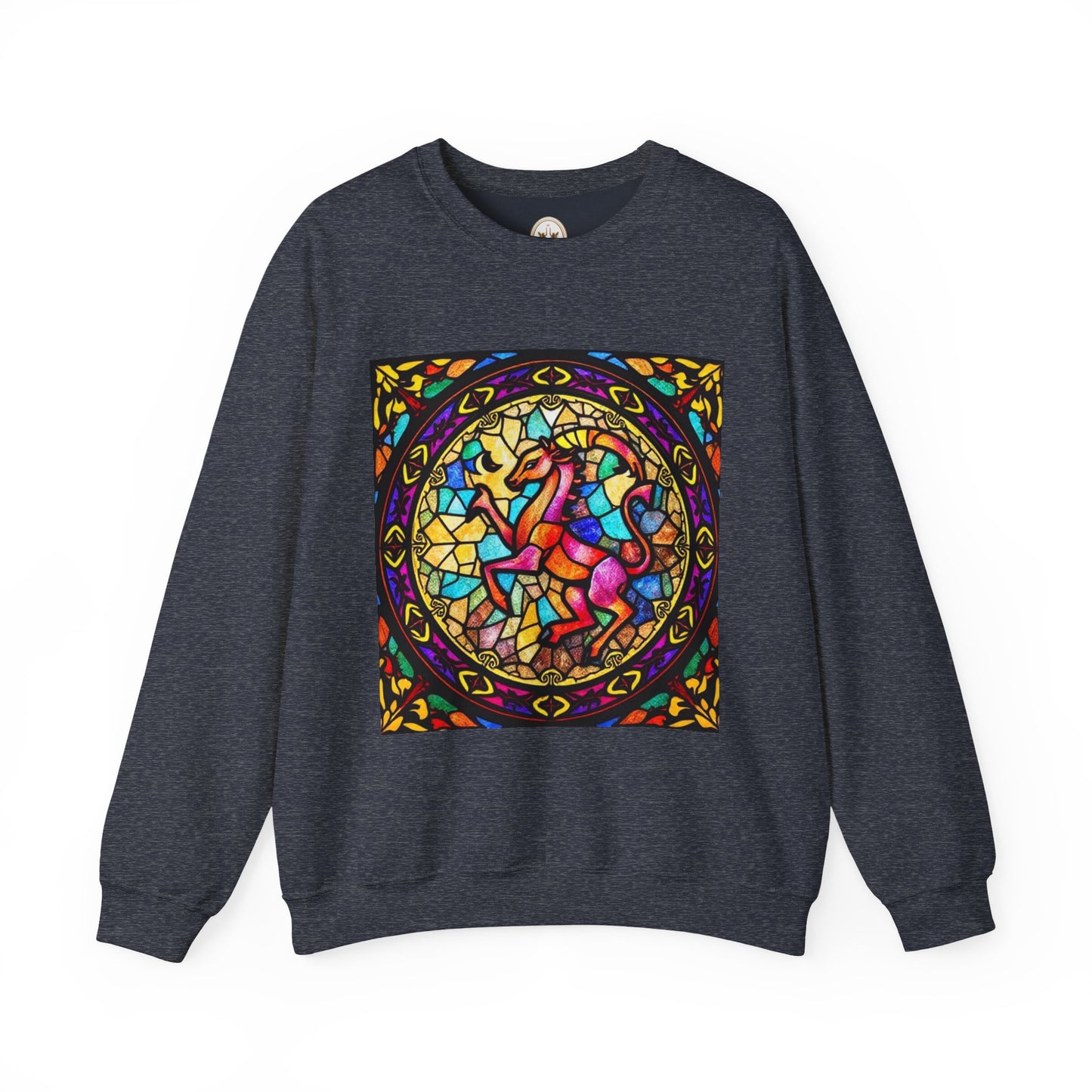 Unisex Heavy Blend™ Crewneck Sweatshirt, Glass, Aries Zodiac Design