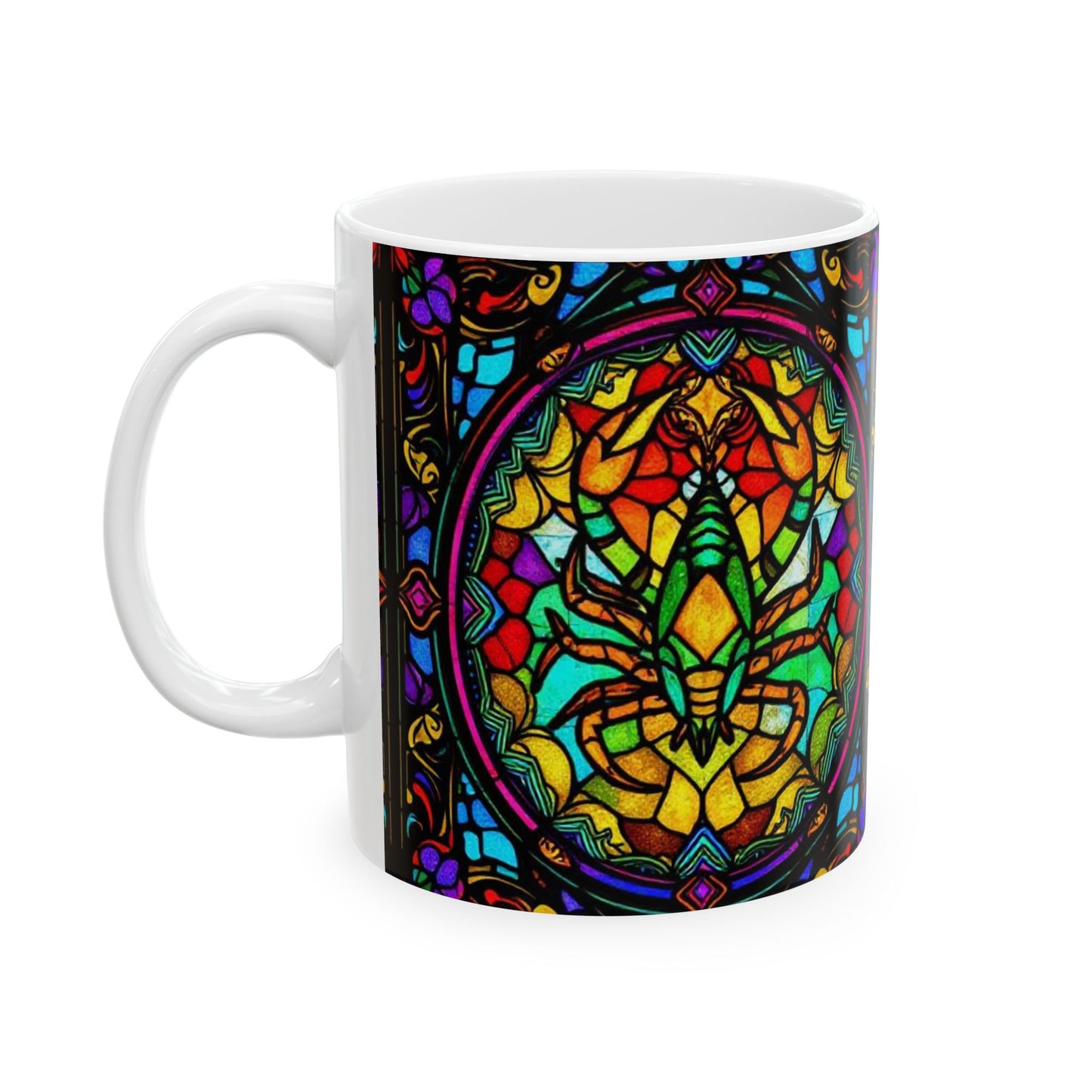 Ceramic Mug, (11oz, 15oz), Ceramic Coffee Mug, AOP, Glass Design, Scorpio Zodiac