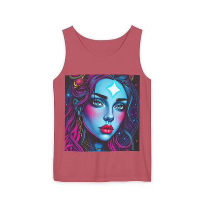 Unisex Garment-Dyed, Tank Top, Gemini, Pop Art, 100% US cotton