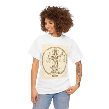Unisex Heavy Cotton T-Shirt, Libra Goddess v1, Zodiac Design