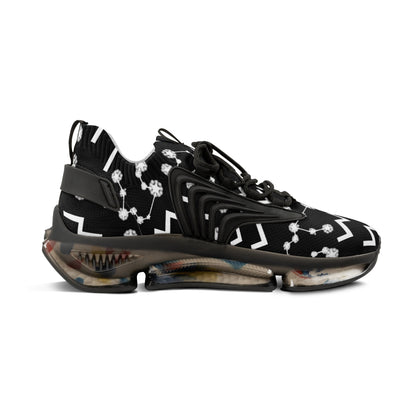 Men's Mesh Sneakers, Aquarius Zodiac Sign, AOP, Black
