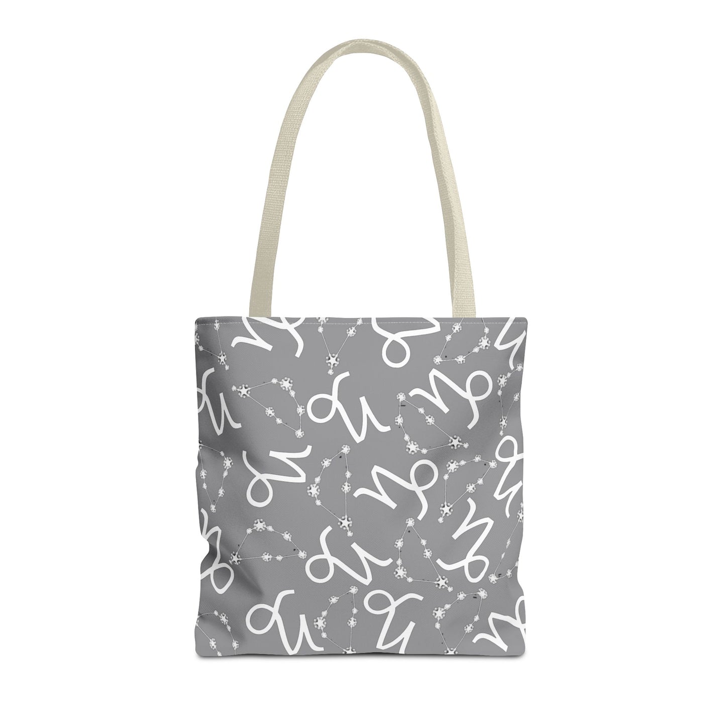 Tote Bag, Capricorn Zodiac Sign, AOP, (Grey, White)