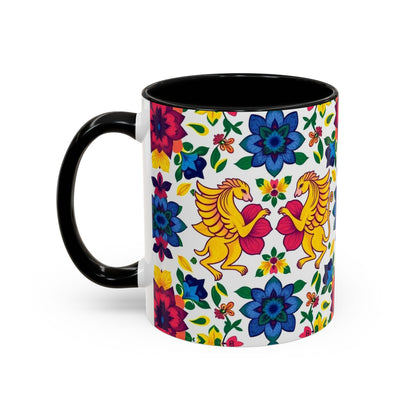 Accent Coffee Mug, Gemini, Zodiac, Flower Pattern, (11, 15oz)