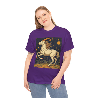 Unisex Heavy Cotton T-Shirt, Aries Animal, Zodiac Design