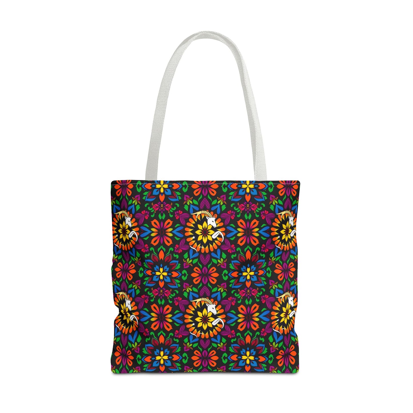 Tote Bag, (AOP), Capricorn, Zodiac v3, Flower Pattern