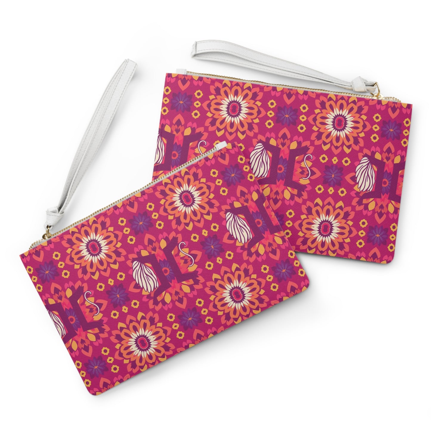 Clutch Bag, Gemini, Zodiac v3, Flower Pattern