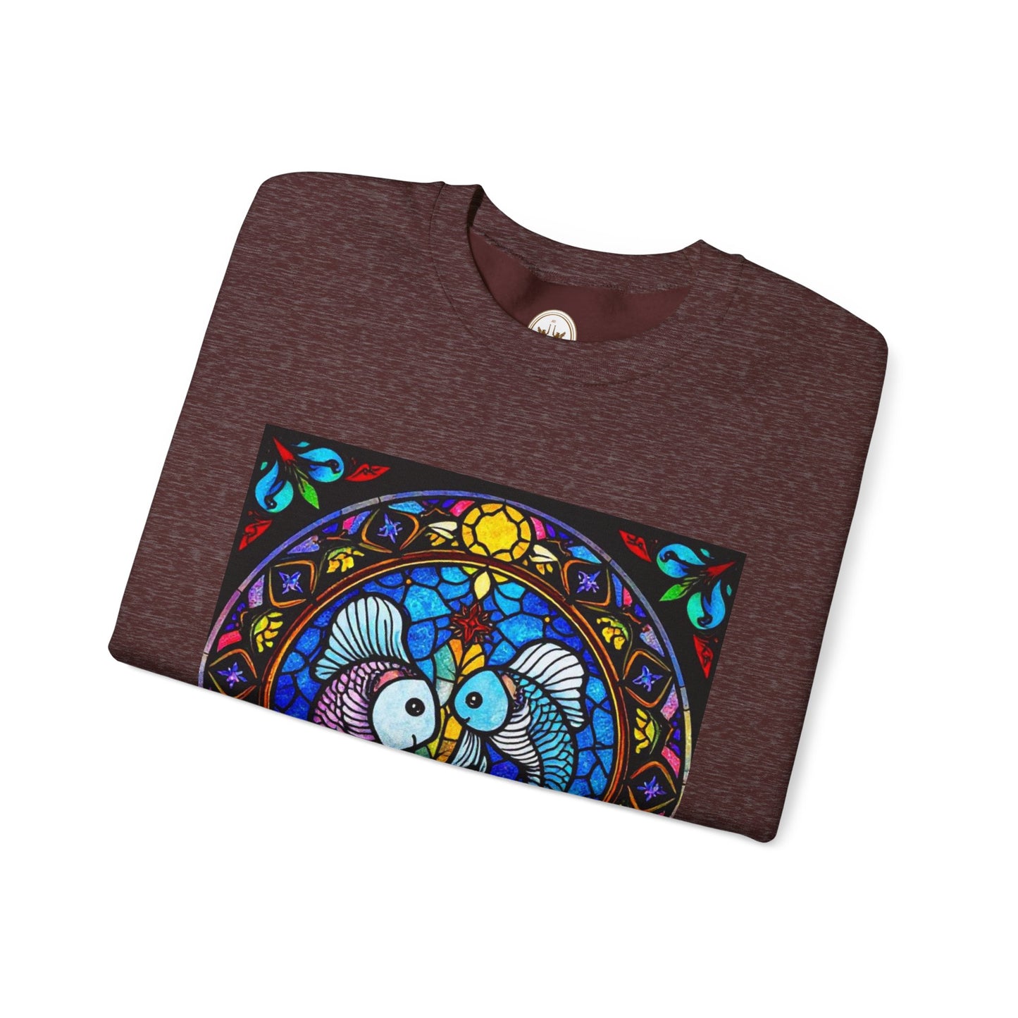Unisex Heavy Blend™ Crewneck Sweatshirt, Glass, Pisces Zodiac Design