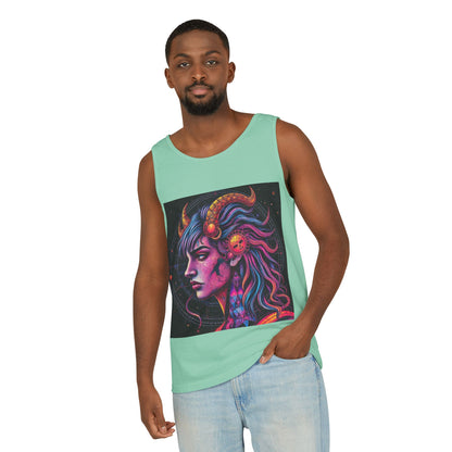 Unisex Garment-Dyed, Tank Top, Virgo Design, Pop Art v1, 100% US cotton