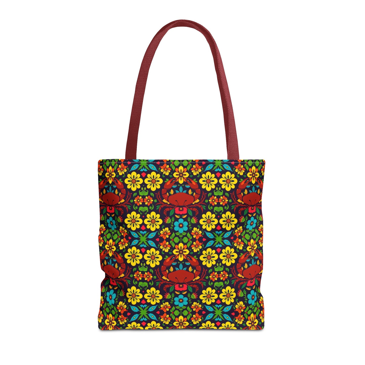 Tote Bag, (AOP), Cancer, Zodiac v4, Flower Pattern