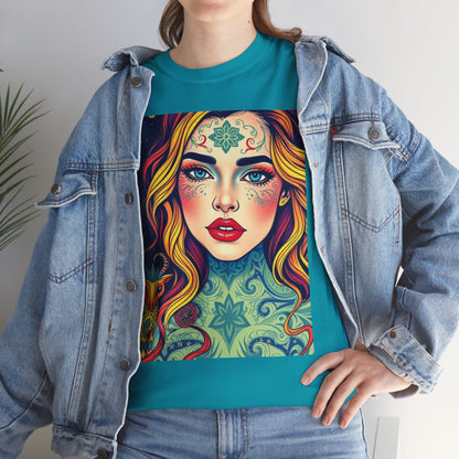 Unisex Heavy Cotton T-Shirt, Aquarius, Zodiac v2, Sexy Art