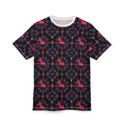 Unisex Cut & Sew T-Shirt, (AOP), Capricorn, Zodiac v3, Jewels Pattern
