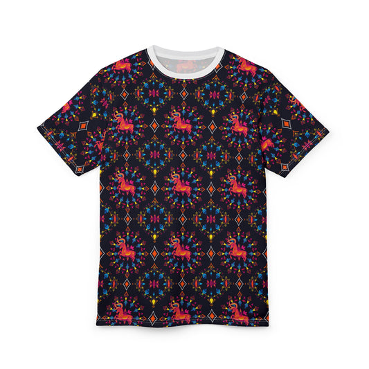 Unisex Cut & Sew T-Shirt, (AOP), Capricorn, Zodiac v3, Jewels Pattern