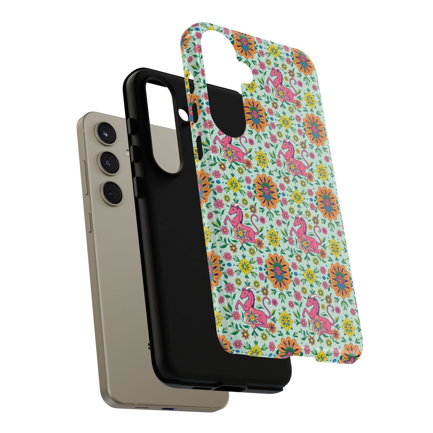 Tough Cases, Aquarius, Zodiac, Flower Pattern