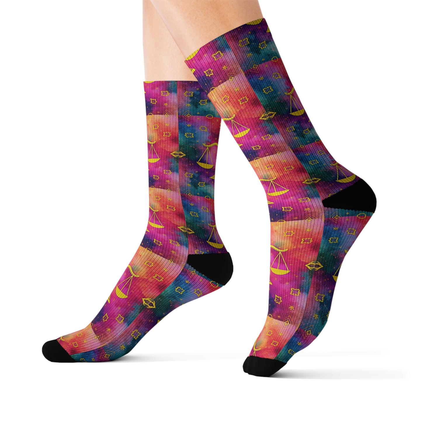Sublimation Socks, Libra, Zodiac v3, Pattern
