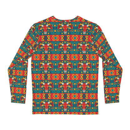 Men's Long Sleeve Shirt, (AOP), Taurus, Zodiac v4, Pattern