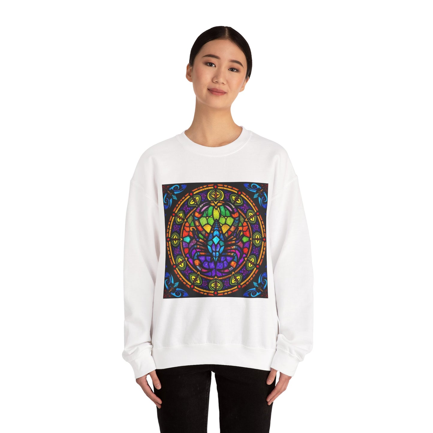 Unisex Heavy Blend™ Crewneck Sweatshirt, Glass 1, Scorpio Zodiac Design