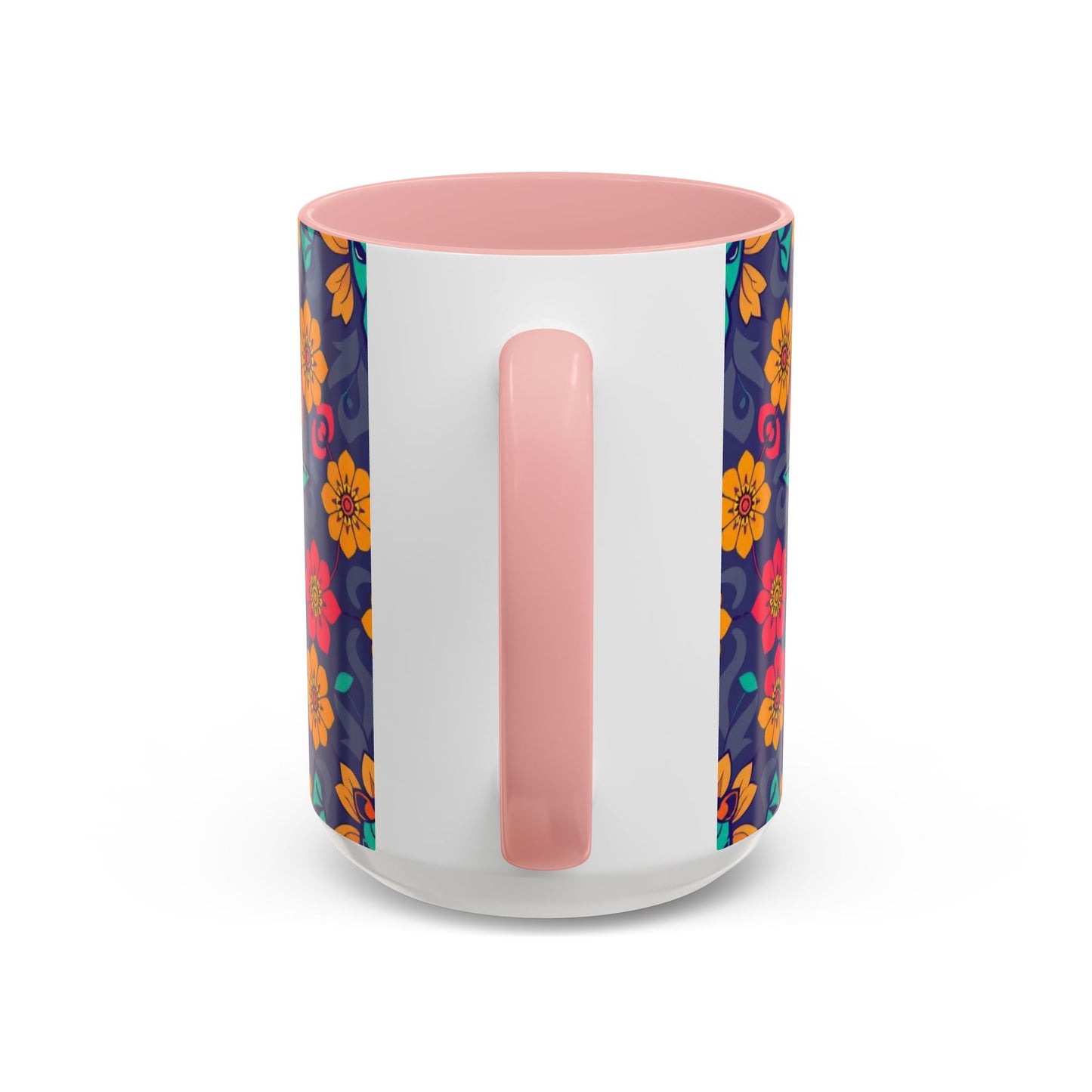 Accent Coffee Mug, Taurus, Zodiac. Flower Pattern, (11, 15oz)