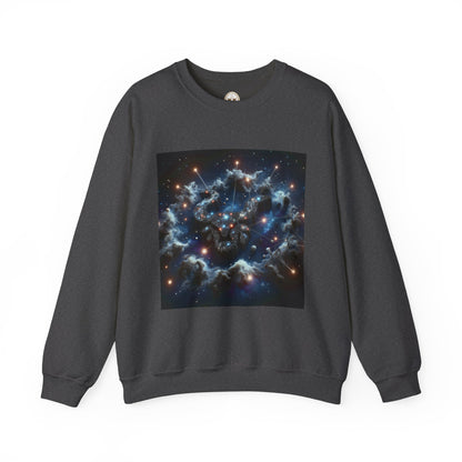 Unisex Heavy Blend™ Crewneck Sweatshirt, Space Bullhead, Taurus Zodiac Design