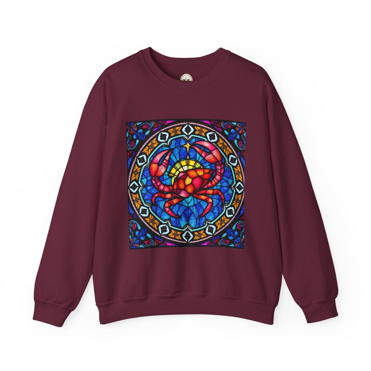Unisex Heavy Blend™ Crewneck Sweatshirt, Glass 1, Cancer Zodiac Design