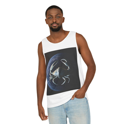 Unisex Garment-Dyed, Tank Top, Cancer Design, Planet Crab, 100% US cotton