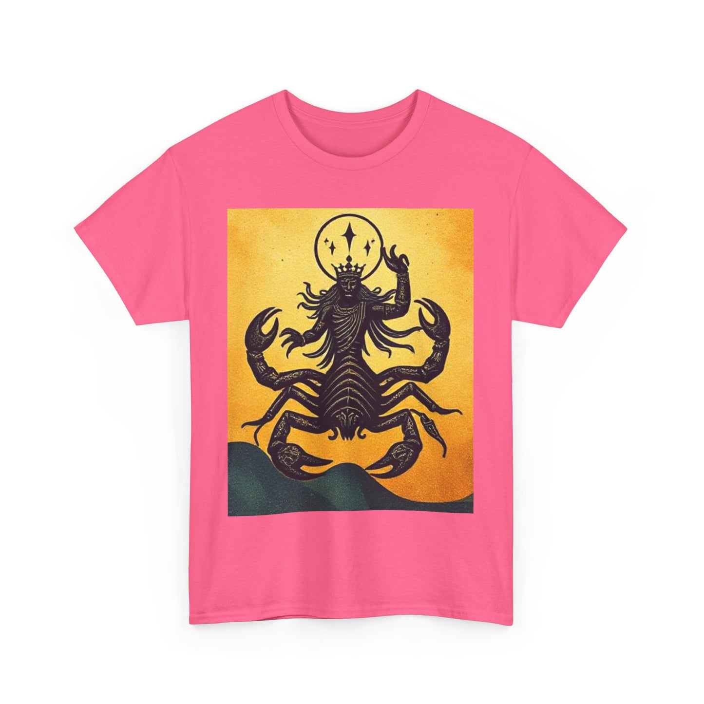 Unisex Heavy Cotton T-Shirt, Scorpion King, Print Art v1, Scorpio Zodiac Design
