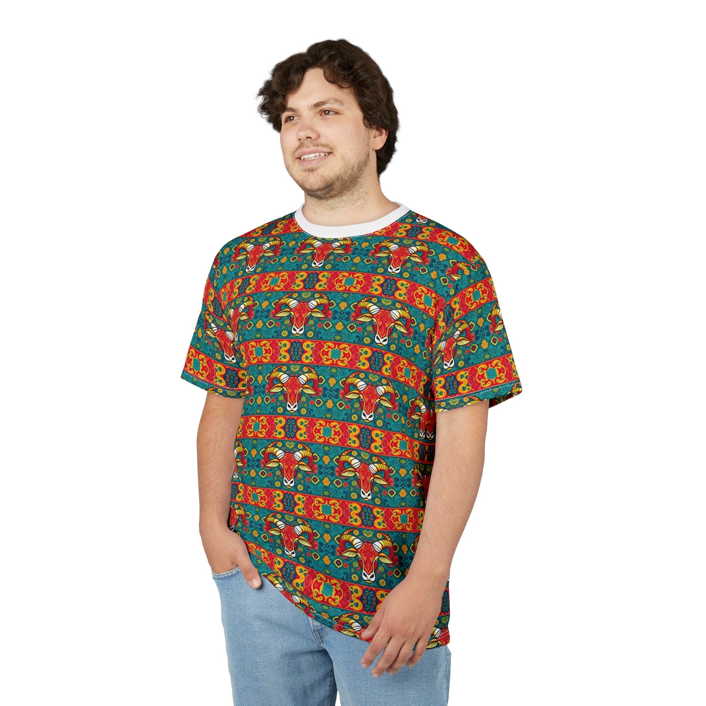 Unisex Cut & Sew T-Shirt, AOP, Taurus, Zodiac, Pattern