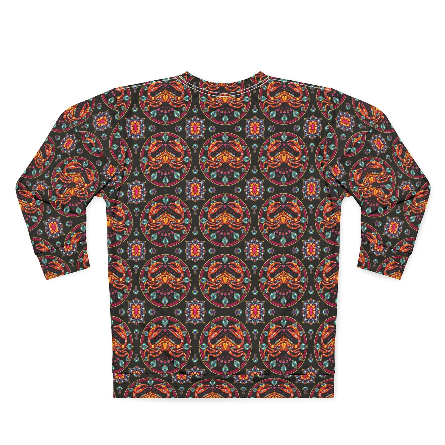 Unisex Sweatshirt (AOP), Cancer, Zodiac v3, Jewel Pattern