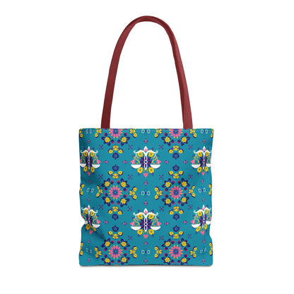 Tote Bag (AOP), Libra, Zodiac v1, Flower Pattern