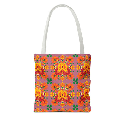 Tote Bag (AOP), Aries, Zodiac v1, Flower Pattern