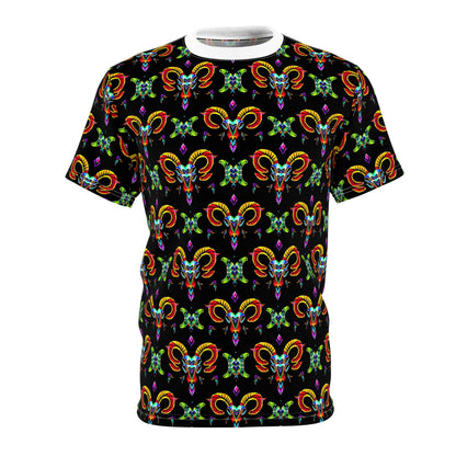 Unisex Cut & Sew T-Shirt, (AOP), Aries, Zodiac, Jewels Pattern