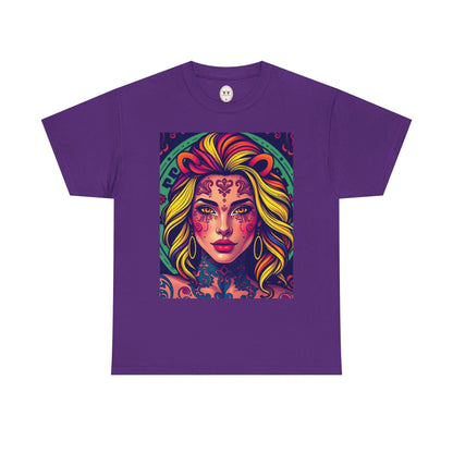 Unisex Heavy Cotton T-Shirt, Leo, Zodiac v1, Sexy Art