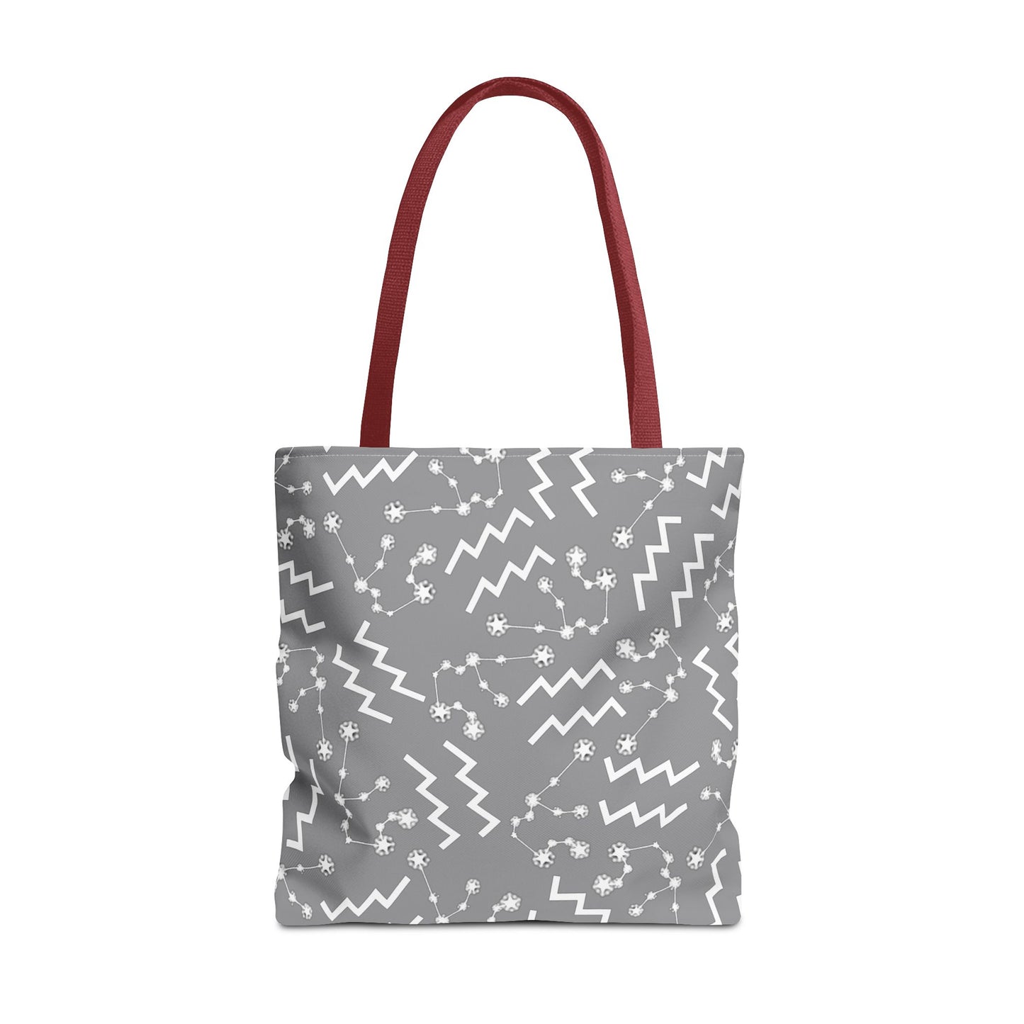 Tote Bag, Aquarius Zodiac Sign, AOP, (Grey, White)