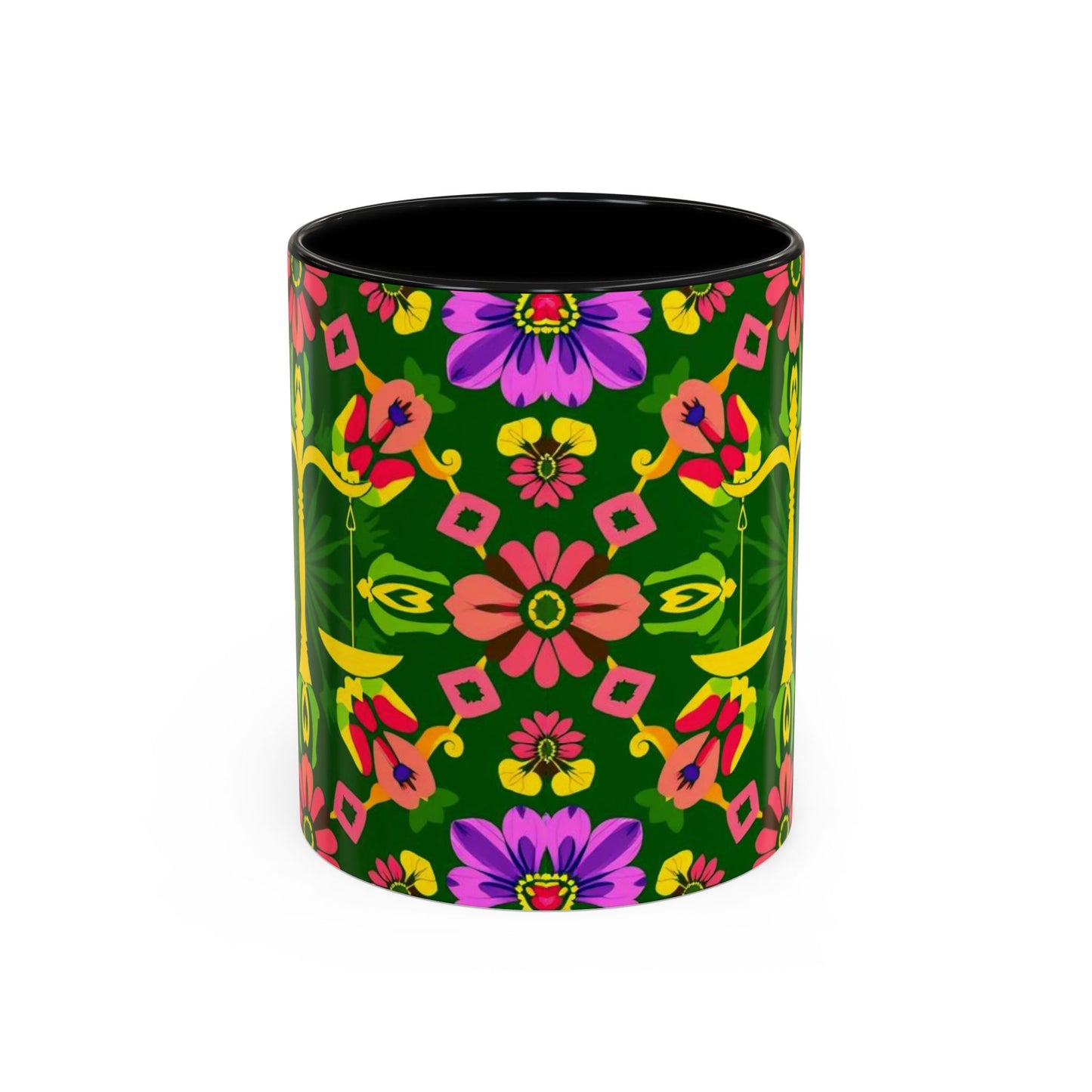 Accent Coffee Mug, Libra, Zodiac, Flower Pattern, (11, 15oz)